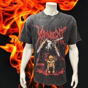 NWOT Hokuro Makima Anime Manga Black Acid Wash "Chainsaw Man" Graphic T-Shirt